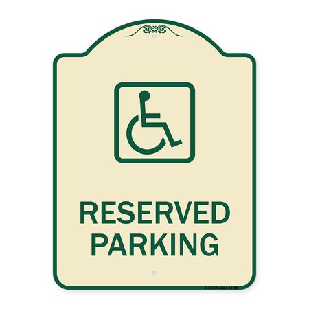 Signmission Reserved Parking HandicappedBlue Heavy-Gauge Aluminum Architectural Sign, 24" x 18", TG-1824-23158 A-DES-TG-1824-23158